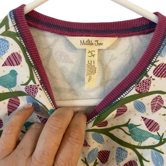 Matilda Jane Tweet Tweet Tunic Shirt Girls Moments With You Bird Top Size 8 - Picture 2 of 5